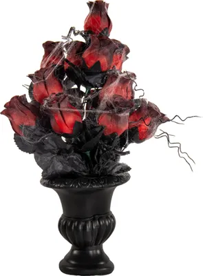 Produktbild von Gothic Blumenvase mit verblühten Rosen & Spinnennetz