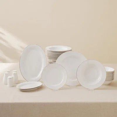 Produktbild von Famanu Servietten-Set 56-teilig für 12 Personen - Porzellan mit Tassen und Servierschalen