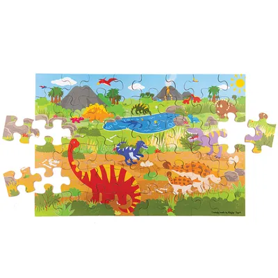 Produktbild von Bigjigs Toys Bodenpuzzle Dinosaurier 48 Teile