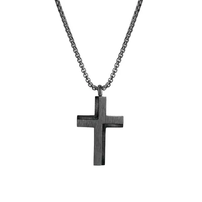 Produktbild von V Anhänger mit Kette Edelstahl 55cm schwarz 346050036-3-55