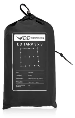 Produktbild von DD Hammocks DD Tarp 3 x 3 Jet black schwarz Regendach Zubehör