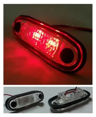 Productafbeelding van LED-positielamp, markeerlamp, Tokos, met rubber, rood, ovaal, E-keurmerk, 12V, 7,5 cm