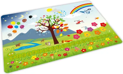 Produktbild von stabiles Vinyl Tischset - Englisch Kinder Platzset abwaschbar