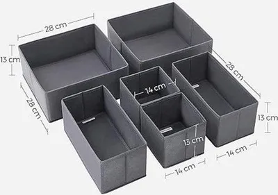 Produktbild von Famanu Organizer für Socken und BHs - 6 praktische Aufbewahrungsboxen