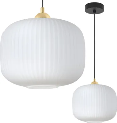 Obrázek produktu pro Závěsné svítidlo RIFFLE černo-zlaté 1 světlo bílý válec 25cm E27