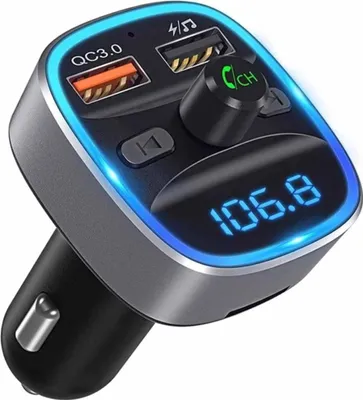Produktbild von Bluetooth-Sender für Auto, USB, QC3.0, MP3, Freisprecheinrichtung, TF-Kartenleser, LED