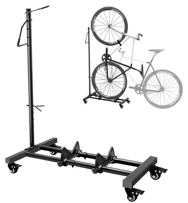 Fahrradständer mit Rollen, höhenverstellbar, bis 29 Zoll, platzsparend