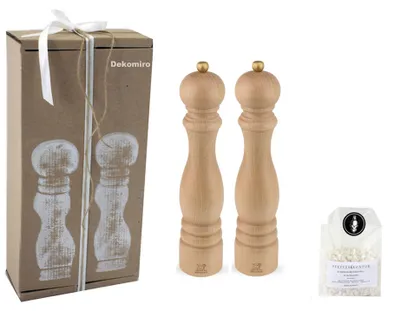 Produktbild von Peugeot Set Paris Pfeffermühle und Salzmühle Natur 30 cm mit 100 gr. Salz im Dekomiro Geschenkset
