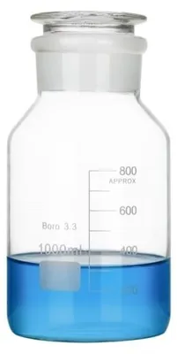 Imagen del producto de Matraz de vidrio de borosilicato con tapón pulido, 1000 ml