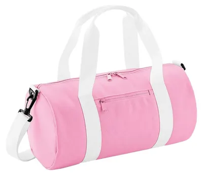 Produktbild von Bagbase Mini Barrel Sporttasche FK184 (Einheitsgröße) (Rosa/Weiß)