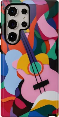 Produktbild von Bunte abstrakte Gitarrenkunst – Hülle Kompatibel mit Samsung Galaxy S24 Ultra