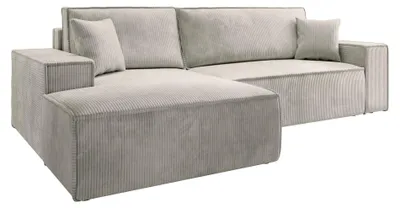 Produktbild von Selsey Farese – Ecksofa mit Cordbezug, Schlaffunktion und Stauraum, Creme, links