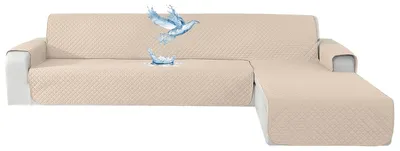 Produktbild von Wasserdichte Sofabezug für Ecksofa 3-Sitzer, Beige