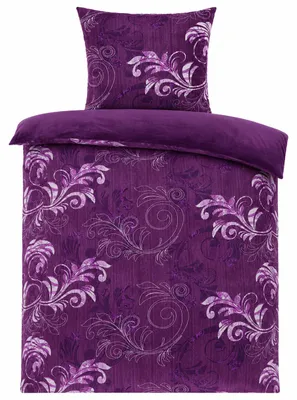 Produktbild von 2-tlg. Winter Wende Bettwäsche Cashmere Touch, 135x200+80x80cm, lila, Paisley Muster, Fleece, Plüsch Teddy Flausch