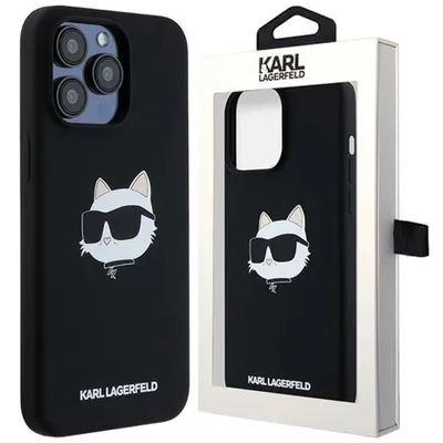 Produktbild von Karl Lagerfeld Silikon Choupette Head MagSafe - iPhone 15 Pro Hülle (Schwarz)