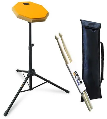 Produktbild von keepdrum Übungspad Orange 8 Zoll mit Stativ und Sticks