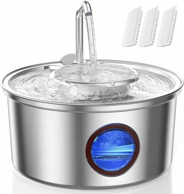 Obrázok produktu pre Fontána pre mačky 3.2 l, nehrdzavejúca oceľ, 3 filtre, pre psov a mačky