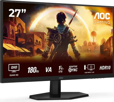 Zdjęcie produktu dla AOC Q27G42XNE | 27 " | 27 " | VA | QHD | 16:9 | 180 Hz | 1 ms | 2560 x 1440 pikseli | 300 cd/m² | 2 porty HDMI | Czarny