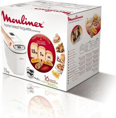 Zdjęcie produktu dla Moulinex OW6101, 1,5 kg, Opóźniony start czasomierza, Okienko, Kontrola zmiany zabrązowienia skorupy, Funkcja utrzymywania temperatury, 1650 W