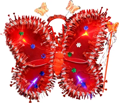 Produktbild von Schmetterling Flügel leuchtende lebendige Farben feine Arbeitskunst Kinder Dress-up Butterfly Wings Festivals Partys Geburtstage-Rot