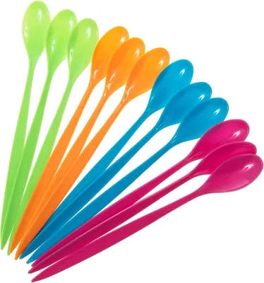 Produktbild von SIDCO Longdrinklöffel 12 x Limolöffel Eislöffel Joghurtlöffel lange Löffel Kunststoff