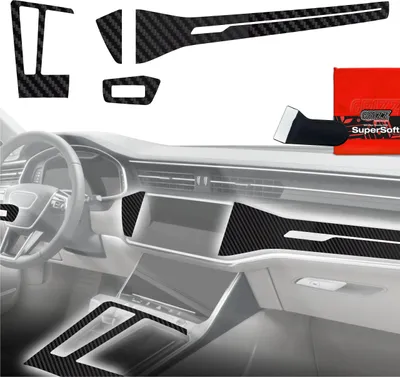 Produktbild von 4in1 Schutzfolien Grizz Protector für Mittelkonsole & Armaturenbrett - Audi S7 C8 (2018-2025) Carbon Optik Matt Antifingerprint