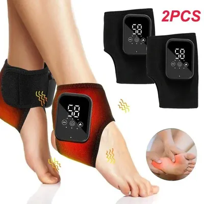 Produktbild von 2er-Set Elektrische Fuß- und Knöchelmassagegeräte mit Wärme und Vibration, 3 Stufen, 2000 mAh