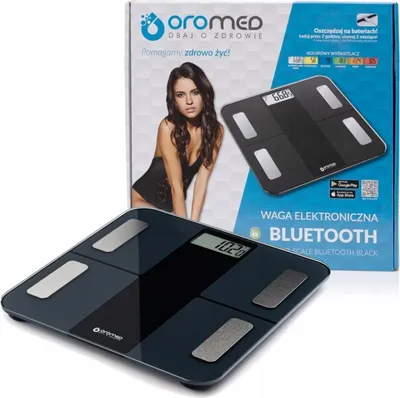 Zdjęcie produktu dla Oromed ORO-SCALE BLUETOOTH BLACK Elektronische Personenwaage Quadratisch Schwarz