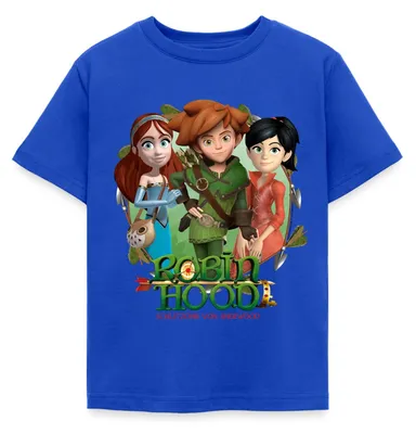 Produktbild von Spreadshirt Robin Hood Gruppenbild Mit Marian Und Scarlett Kinder T-Shirt, 110/116 (5-6 Jahre), Royalblau