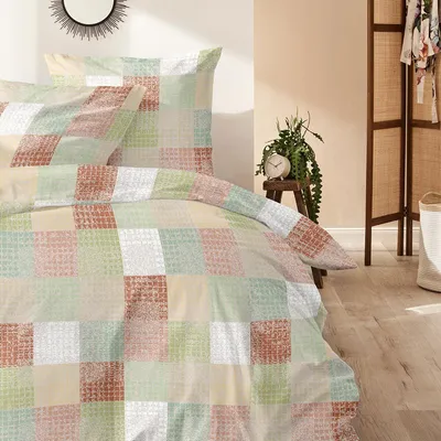 Produktbild von Hahn Biber Bettwäsche Charleroi beige 135x200 cm + 80x80 cm