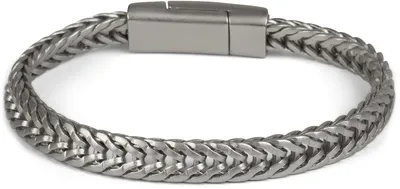 Produktbild von styleBREAKER flaches Zopfketten Armband mit Magnetverschluss, Kette, Schmuck, Uni 05040131