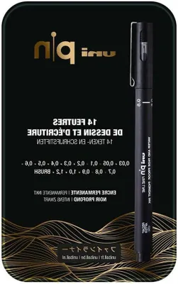 Produktbild von Wasserdichtes Zeichnenstiftset - 14 Stifte - Schwarz