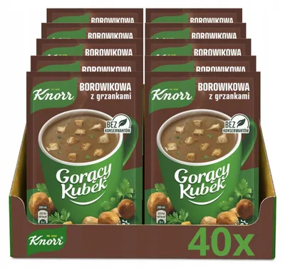 Produktbild von Knorr Steinpilzsuppe Instant 40x 15g - Tassensuppe mit Croutons Quick Soup