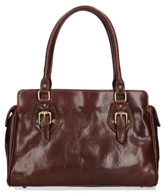 Produktbild von Damenhandtasche, echtes Leder, Vacchetta-Leder, Reißverschluss, Italy
