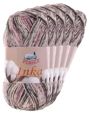 5 x 100g Inka mehrfarbig Farbverlaufgarn Baumwollmischgarn 45 creme-rosa-grau