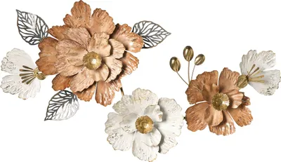 Produktbild von BELIANI Wanddekoration Bunt Eisen Blumen Einteilig Handgemacht Modern Wandobjekt Wanddeko für Schlafzimmer Wohnzimmer Flur Küche Esszimmer