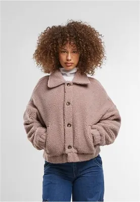 Obrázek produktu pro Urban Classics Ladies Short Sherpa Button Jacket duskrose - 3XL