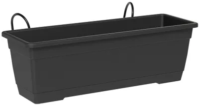 Produktbild von tera Blumenkasten-Set "Birka" inkl. Halter anthrazit (B)800 x (T)170 x (H)160 mm