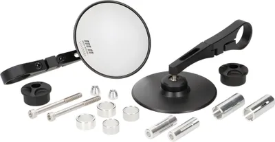 Immagine prodotto di Set di specchietti Moto Nostra 1409 per manubrio in alluminio CNC Ø 95mm tondi, nero opaco