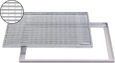 Produktbild von ACO 60x40cm Maschenrost mit V-Stab MW 9/31mm mit ALU Einbaurahmen Gitterrost Schuhabstreifer Rost