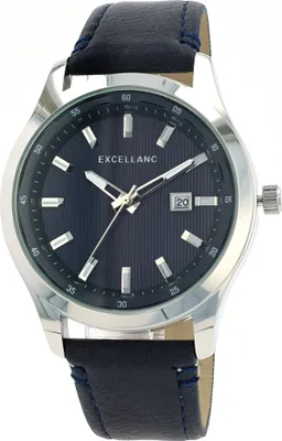 Produktbild von Excellanc Herrenuhr, Armband aus Kunstleder, Strichindex, Datumsanzeige