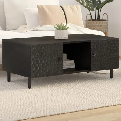 Obrázok produktu pre Maison Exclusive – Konferenčný stolík, čierna farba, 100x54x40 cm, masívne drevo mango