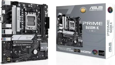 Immagine prodotto di Scheda madre ASUS PRIME B650M-K, AMD B650, socket AM5, micro ATX, DDR5, serie Ryzen 7000
