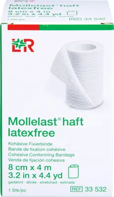 Obrázek produktu pro Mollelast obvazy bez latexu 8 cmx4 m bílé 1 ks