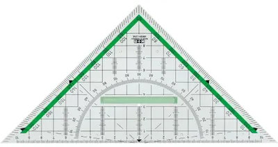 Image de M+R 723230810 Triangle de géométrie "Green Line" Hypoténuse : 230 mm, transparent