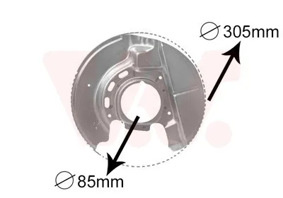 Produktbild von VAN WEZEL Spritzblech Bremsscheibe für BMW 3 Limousine (E30) Vorne Rechts 0620372 Ankerblech