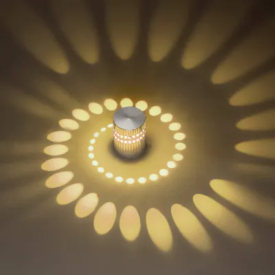Produktbild von 3W LED Wandleuchte Aluminium Deckenleuchte Spirale Strahler für Schlafzimmer Wohnzimmer Flur Party Bar, Warmweiß