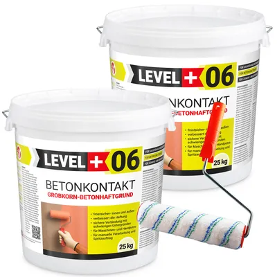 Produktbild von Betonkontakt Haftbrücke Putzgrund 50Kg Holz OSB+Farbroller 25cm Mikrofaser L+06