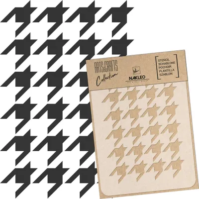 Produktbild von Malschablone für Handwerk A3 30x42cm, Hahnentritt Pepit Figur Muster, Wiederverwendbare Kunststoff DIY & Scrapbooking Zeichenschablone