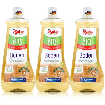 Produktbild von Poliboy  Bodenreiniger 1L mit Lemongrass- & Grapefruitöl (3er Pack)